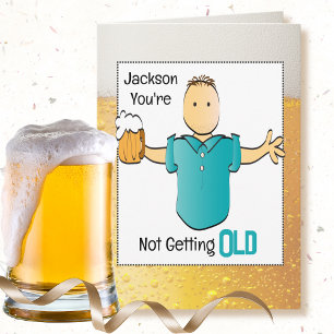 Carte Snarky 60e Anniversaire Homme Cartoon Bière Vieill