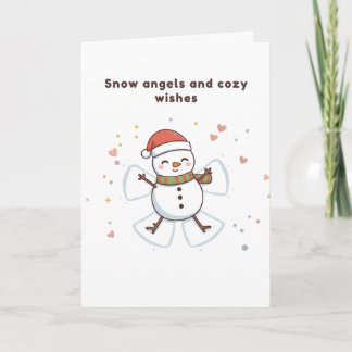 Carte Snow Angels and Cozy Wishes Cute Puchi Dōshi card
