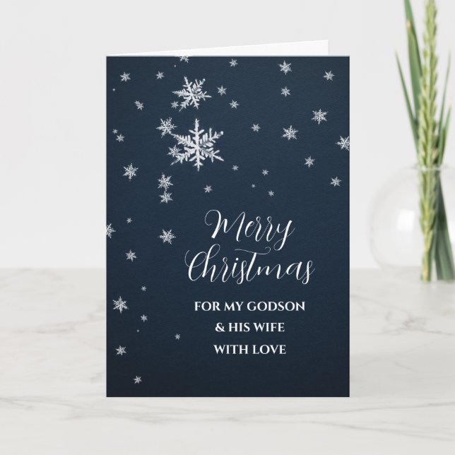 Carte Snow Godson et sa femme Merry Christmas Card (Devant)