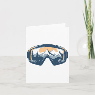 Carte Snow Goggles Mountain Reflection Hiver Ski Sno