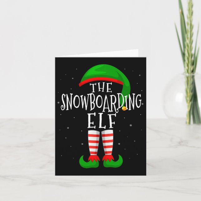 Carte Snowboard Elf Funny Matching Family Group X (Devant)