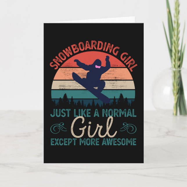 Carte Snowboard Girl Cadeau Super Snowboard (Devant)