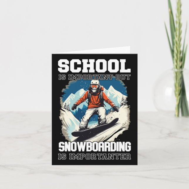 Carte Snowboard Mountains Vacances Neige Snowboard Ski (Devant)