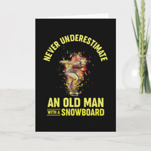 Carte Snowboard Retro Ski Sur Snowboarder