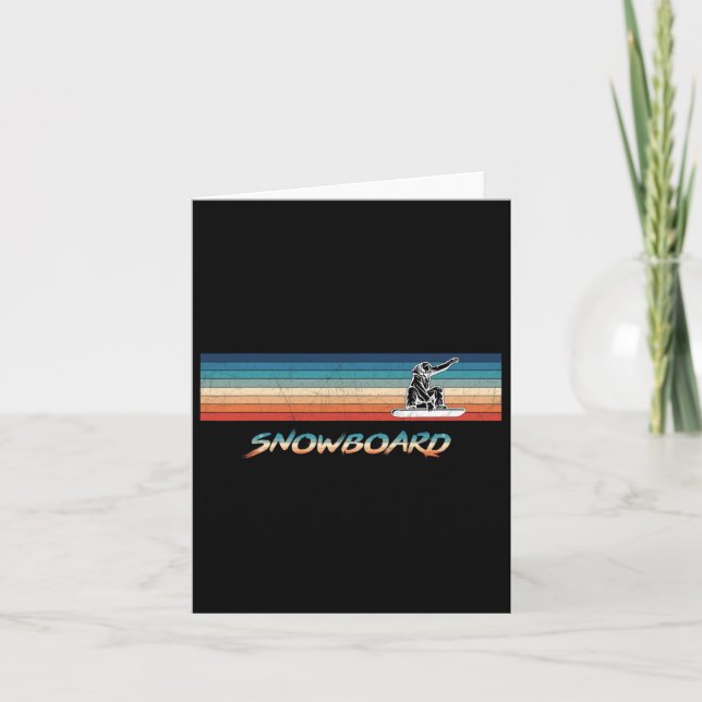 Carte Snowboard Retro Vintage Snowboard Cadeau (Devant)