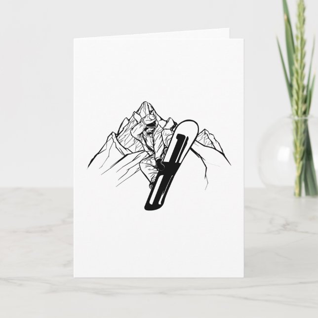 Carte Snowboarder Mountain Adventure (Devant)