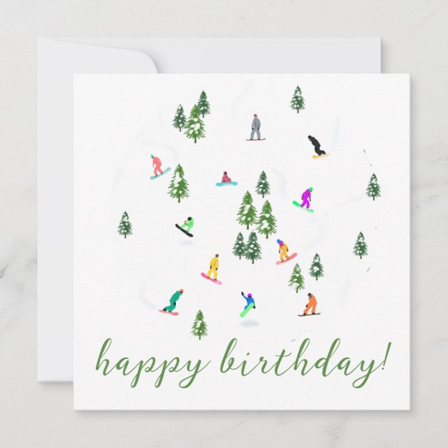 Carte Snowboarder Snowboard Illustration Anniversaire (Devant)