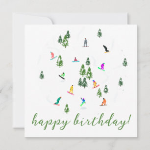 Carte Snowboarder Snowboard Illustration Anniversaire