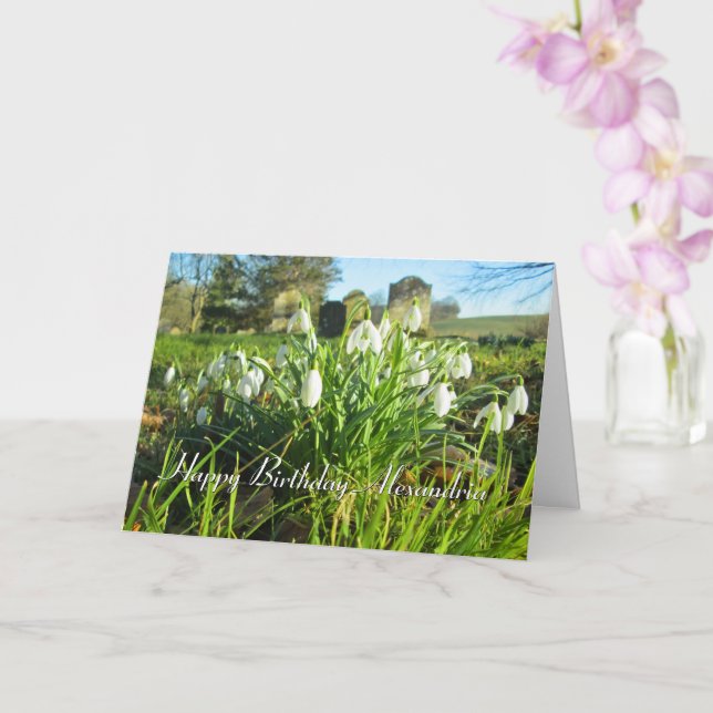 Carte Snowdrops à Sunshine - Anniversaire personnalisé (Orchidée)