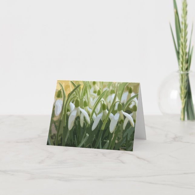 Carte Snowdrops blank notecard (Devant)