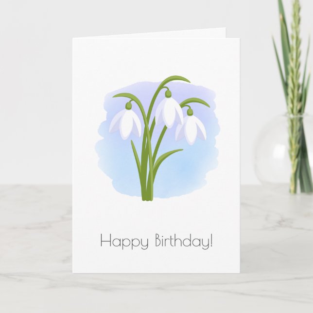 Carte Snowdrops Spring Flowers - Joyeux anniversaire (Devant)