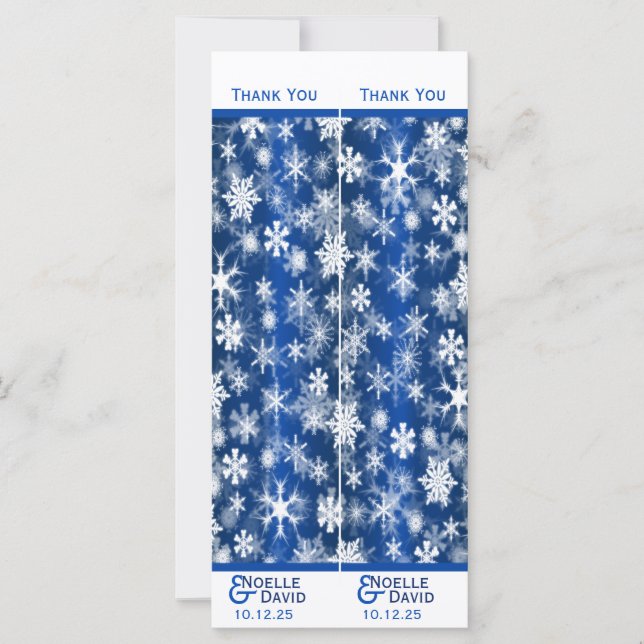 Carte Snowflakes bleu et blanc Signets (2) Favoriser (Devant)