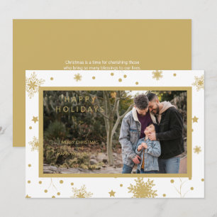 Carte Snowflakes Photo Noël Chic Simple Calligraphie