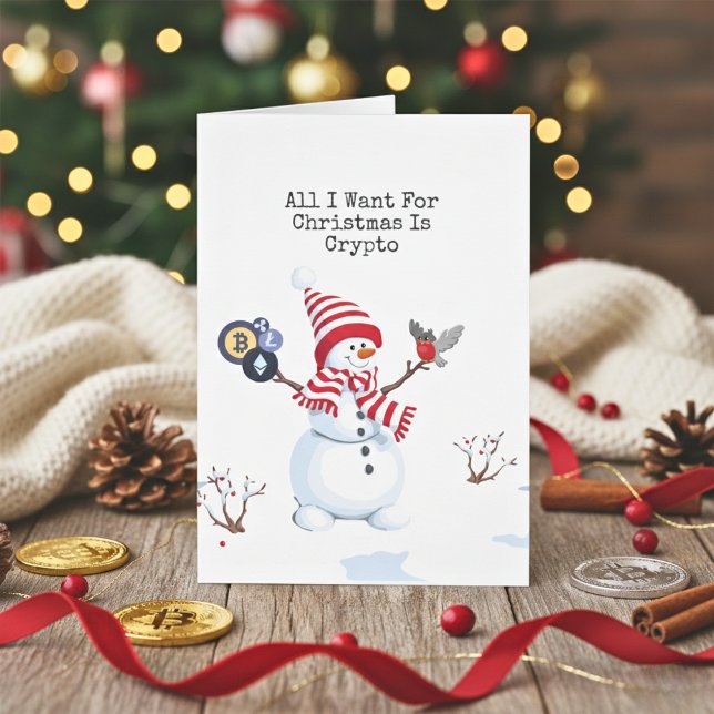 Carte Snowman Crypto Christmas (Holiday Blockchain Greeting Cards)