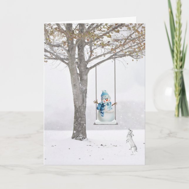 Carte Snowman De Vacances À La Neige D'Hiver (Devant)