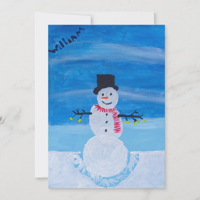 Carte Snowman décorée (Devant)