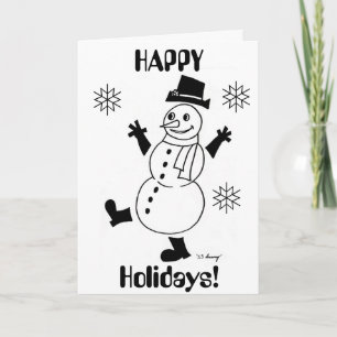 Carte Snowman "HAPPY HOLIDAYS"