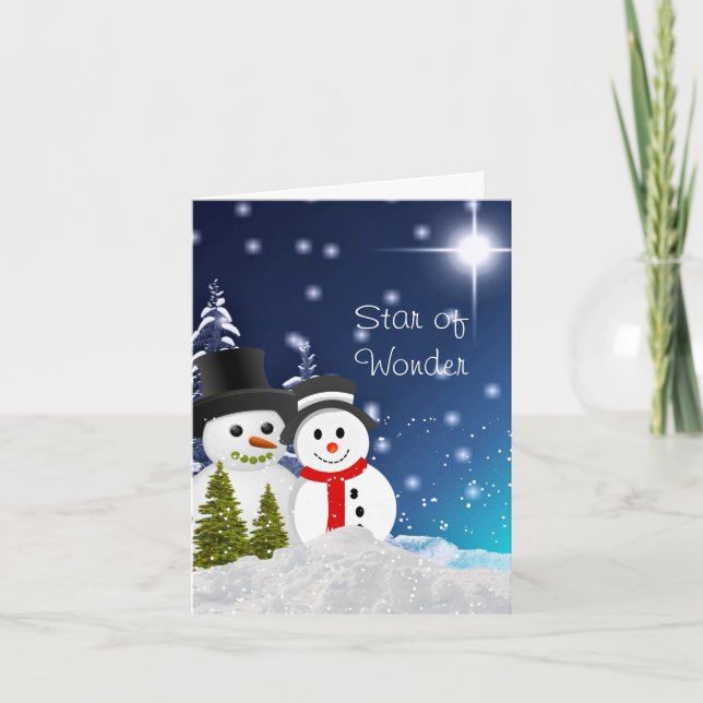 Carte Snowman Joyeux Noël voeux de Noël (Devant)