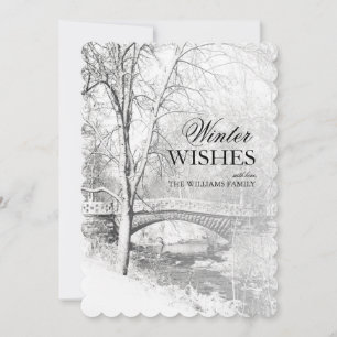 Carte Snowy Garfield Park en noir et blanc