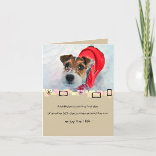 Carte Snowy Jack Russell Terrier Birthday Greeting Card