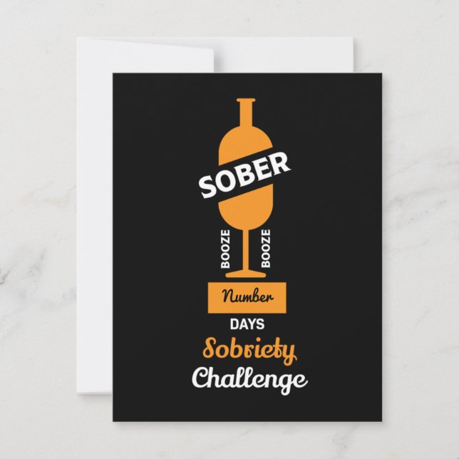Carte Sober AF Alcoolisme Addict Rehab (Devant)