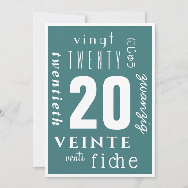 Carte Sobre 20 ans (Devant)