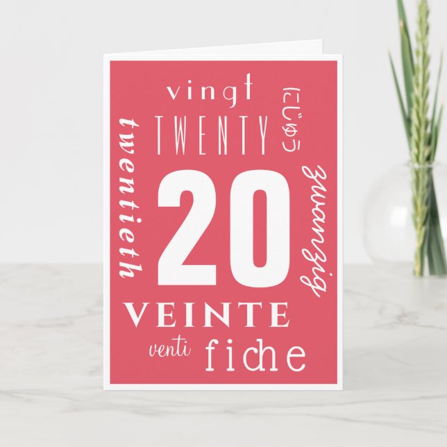 Carte Sobre 20 ans (Devant)