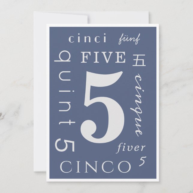 Carte Sobre de cinq ans (Devant)