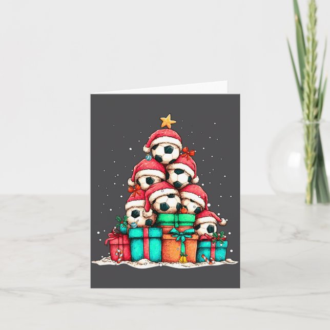Carte Soccer Ball Player Le Christmas Tree Xmas Long Sle (Devant)