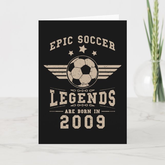 Carte Soccer Birthday Gift Born In 2009 (Devant)