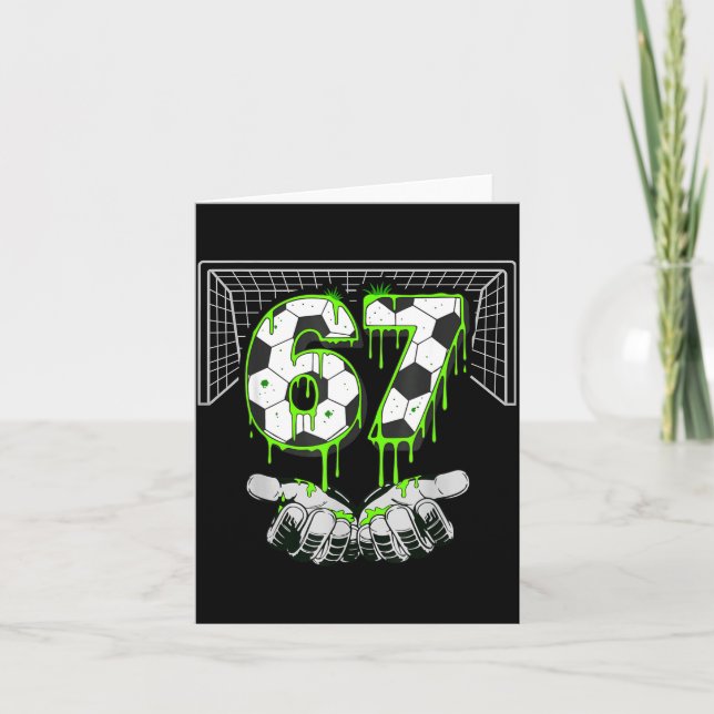 Carte Soccer Drip Number 67 Boys Soccer Player 67 Footba (Devant)