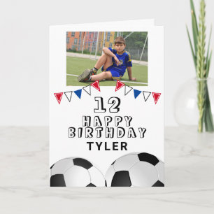 Carte Soccer Football Ball Bung drapeaux Photo Anniversa