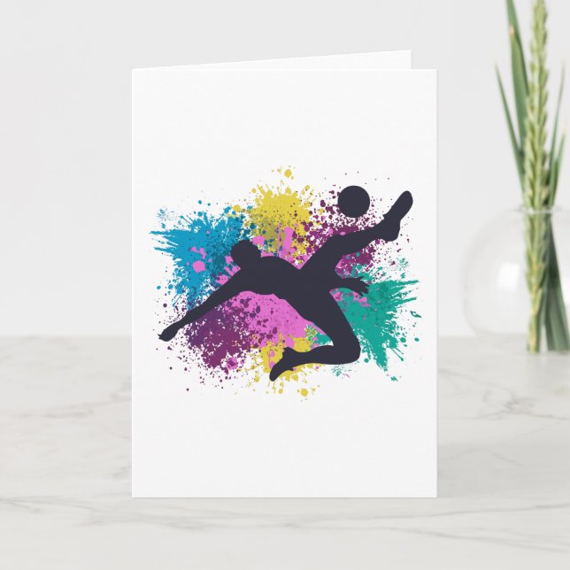 Carte Soccer Grungy Couleur Splashes (Devant)