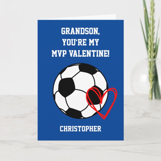 Carte Soccer MVP Valentine's Day Grandson (Devant)