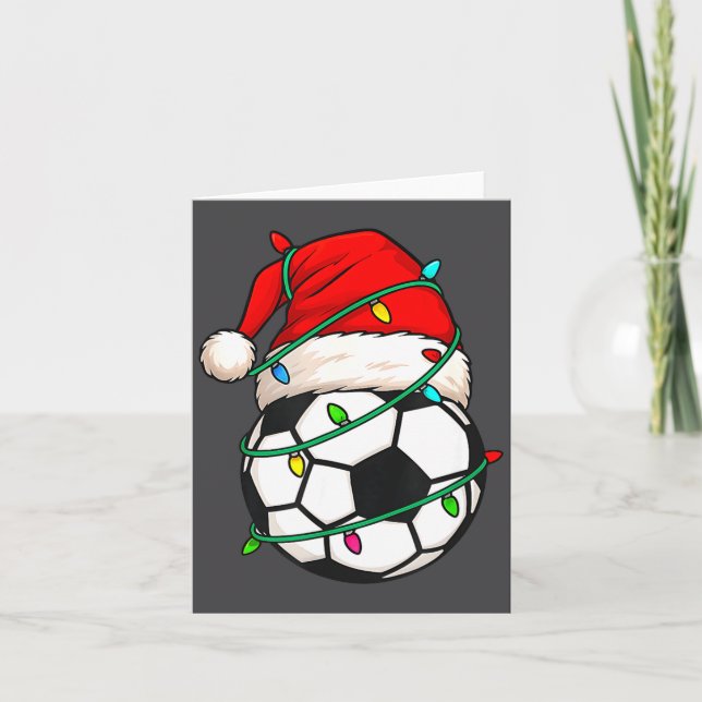 Carte Soccer With Santa Hat Funny Christmas Xmas Gift  (Devant)