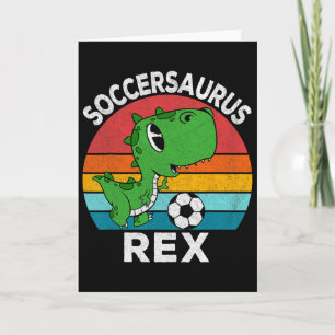 Carte Soccersaurus Rex Dinosaure de Football Pour Garçon