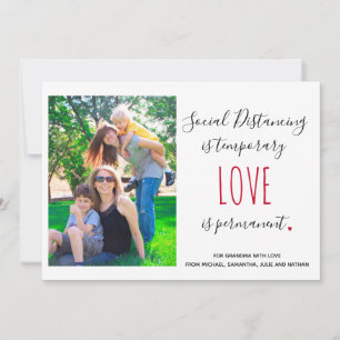 Carte Social distancing love quote accueil photo personn