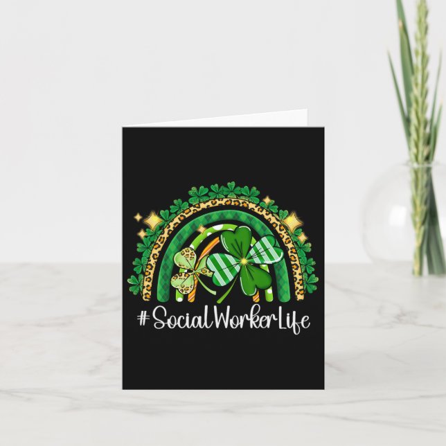 Carte Social Worker Rainbow Jour de la Saint Patrick jum (Devant)