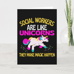 Carte Social Worker Unicorn, Magique Unicorn soignants