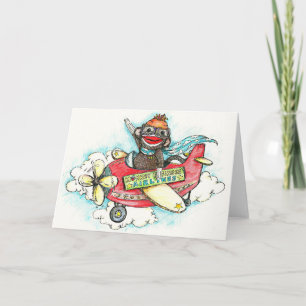Carte Sock Monkey Business Airlines