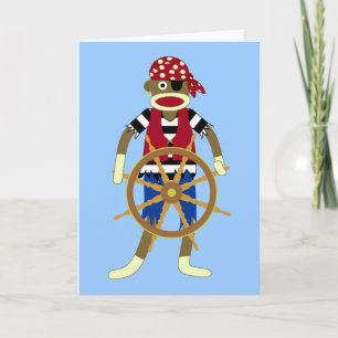 Carte Sock Monkey Pirate