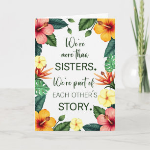 Carte Soeur Anniversaire Fleurs tropicales Partie de cha
