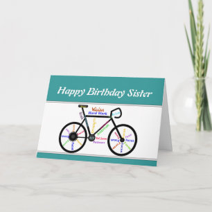 Carte Soeur Anniversaire Motivational Vélo vélo vélo vél