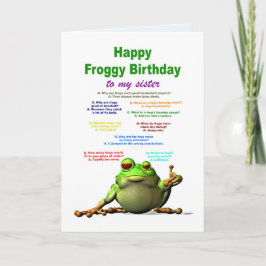 Carte Soeur, Anniversaire, Plaisanteries De Grenouilles