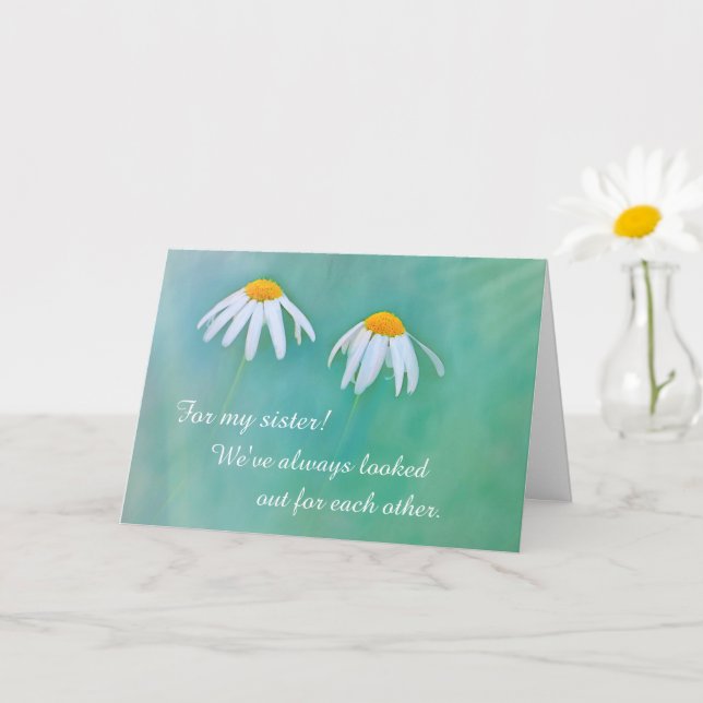 Carte Soeur Cancer Support Daisy (Petite plante)