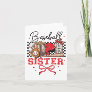 Carte Soeur De Baseball Coquette Bow Plus Grand Ventilat