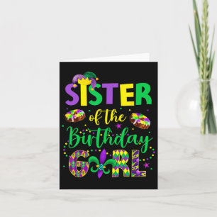 Carte Soeur De La Fille D'Anniversaire Chemise Mardi Gra