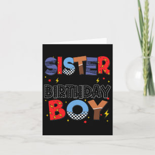 Carte Soeur De L'Anniversaire Boy Racing Voiture Famille