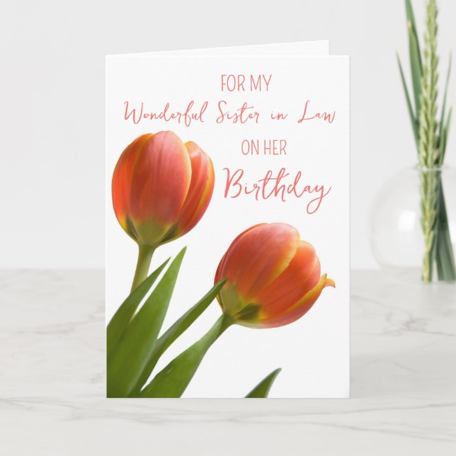 Carte Soeur des Tulipes du printemps en droit Anniversai (Devant)