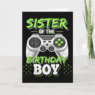 Carte Sœur du garçon d'anniversaire correspondant jeu vi